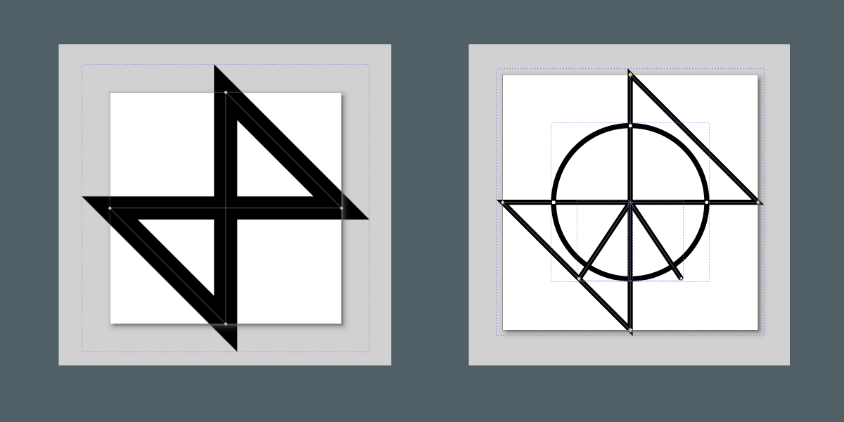 2 icônes qui devraient ressembler à une croix et un calendrier, c'est plutôt de l'art abstrait